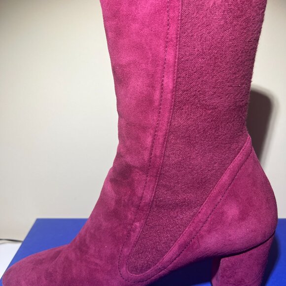 Stuart Weitzman Shoes - Stuart Weitzman - "The Fifer 80" - Suede Boots - Raspberry Colour